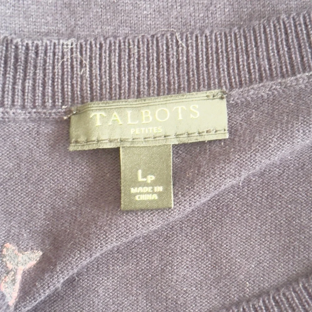 Talbots Three Quarter Sleeve Nautical Embroidered Sweater - Picture 7 of 8